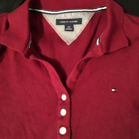 Burgundy Tommy Hilfiger shirt - Picture 2 of 3